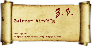 Zwirner Virág névjegykártya